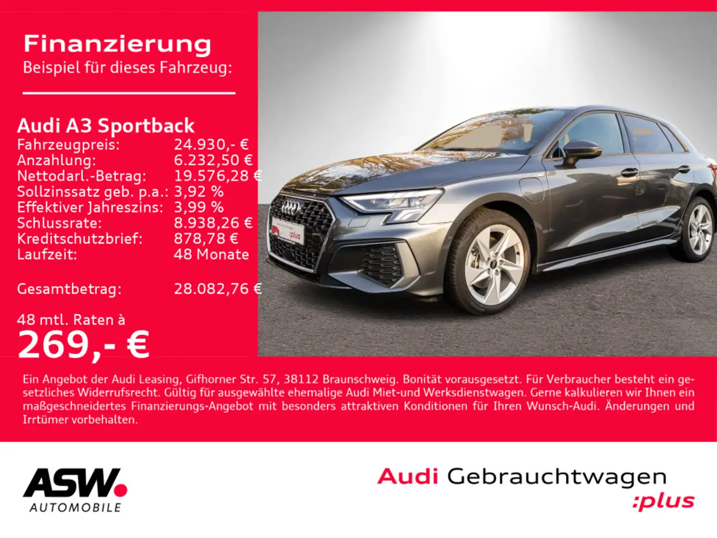 Audi A3 S line 40TFSI e Stroni Navi RFK AHK Grau - 1