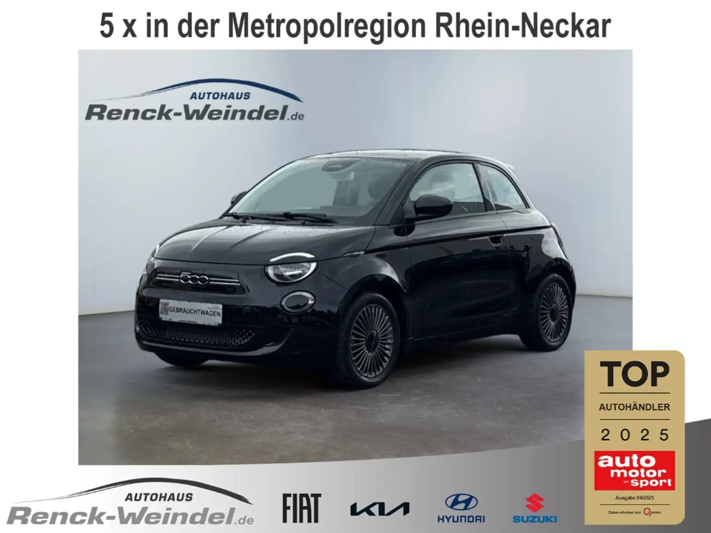 Fiat 500e 42 kwh Icon Pano Navi Klimaautom Rückfahrkam. Andr Schwarz - 1