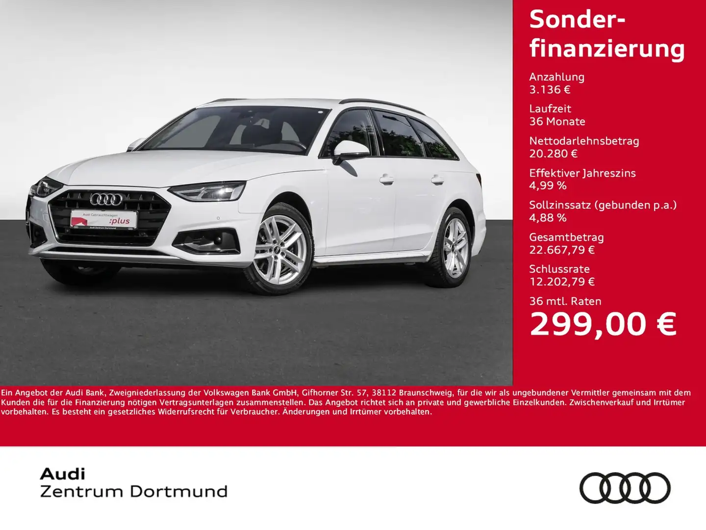 Audi A4 Avant 35 advanced BLACKPAK ACC E-KLAPPE NAVI+ Blanco - 1