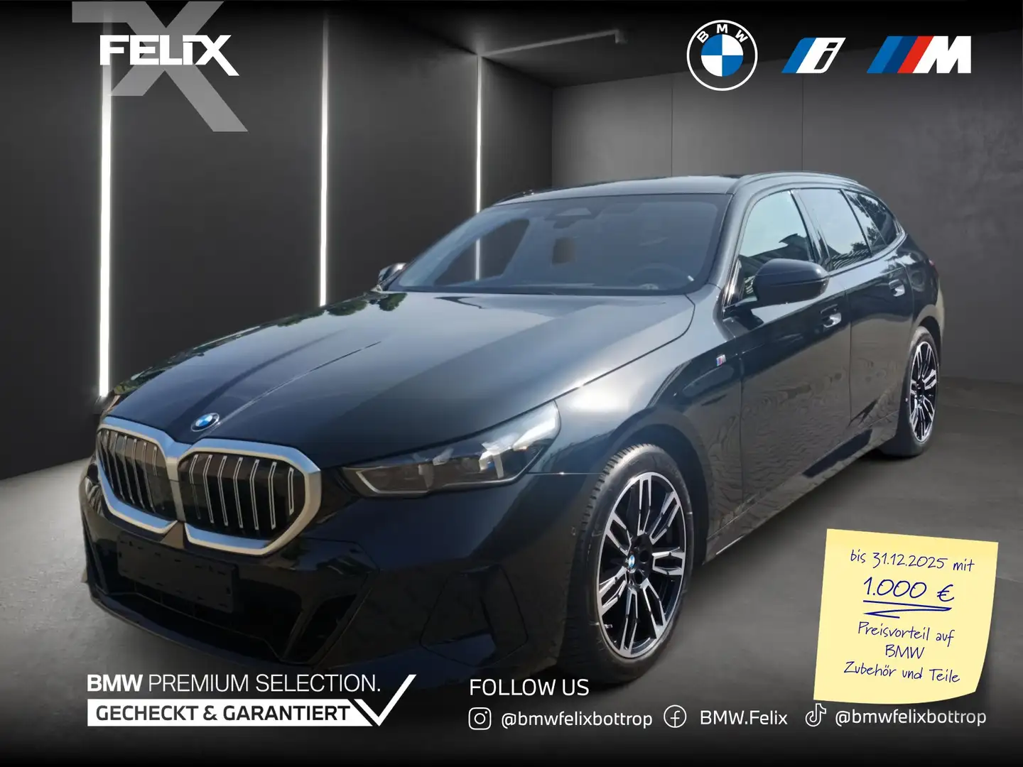 BMW 520 d Touring+M SPORTPAKET+PANO+AHK+HARMAN/KARDON Schwarz - 1