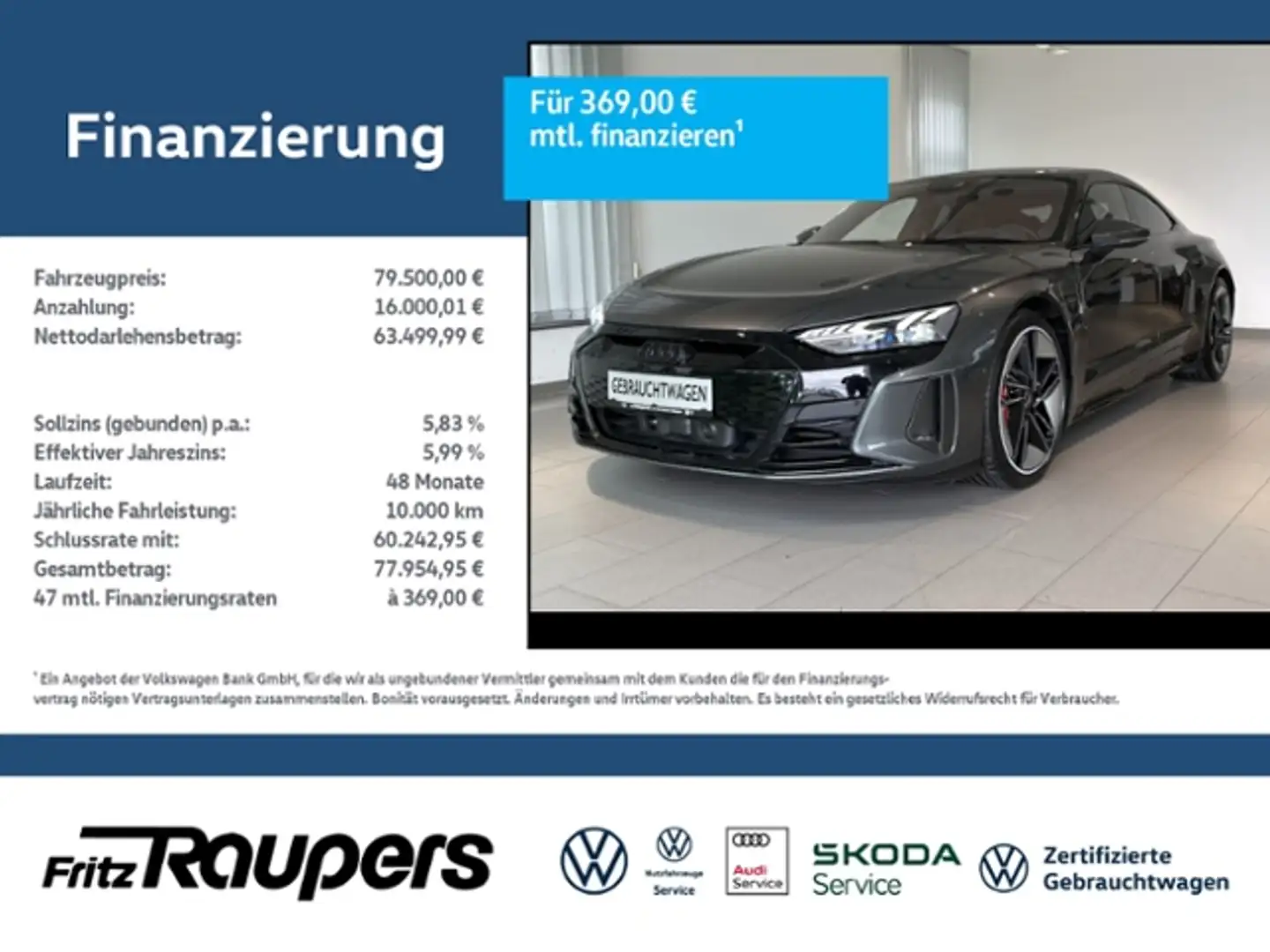 Audi e-tron GT RS quattro +360°KAM+PANODACH Grau - 1