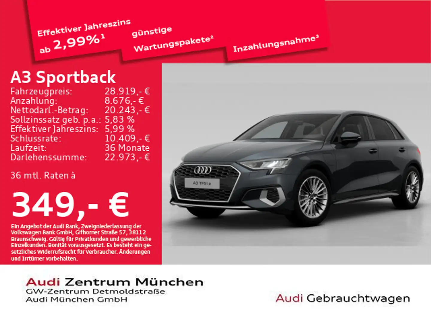 Audi A3 40 TFSI e S tronic advanced Leder/N Grijs - 1