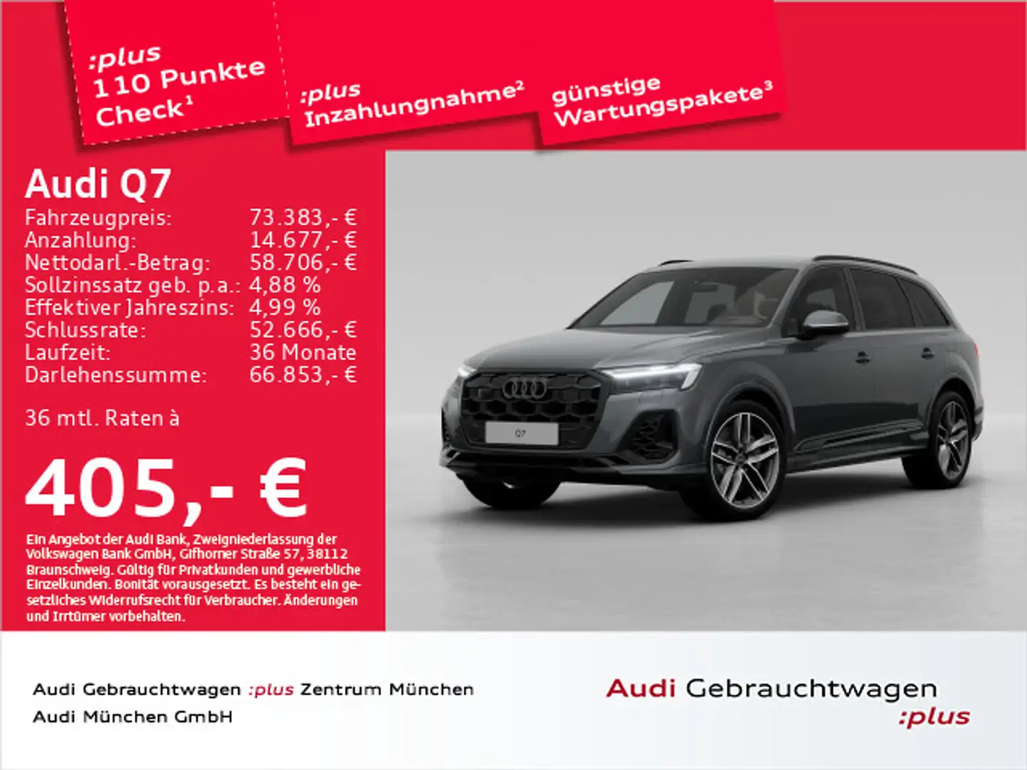 Audi Q7 55 TFSI e qu. S line AHK/21"Zoll/Matrix/Kamer Grau - 1