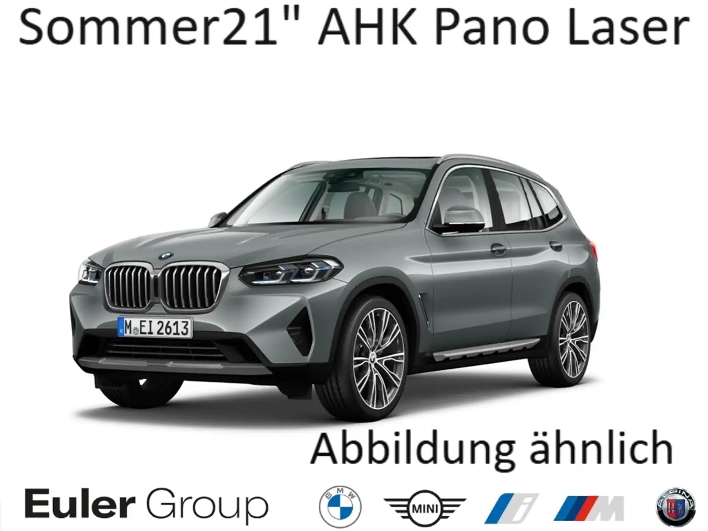 BMW X3 30d M-Sport Sommer21'' AHK Pano Laser HUD Hifi Led Grau - 1
