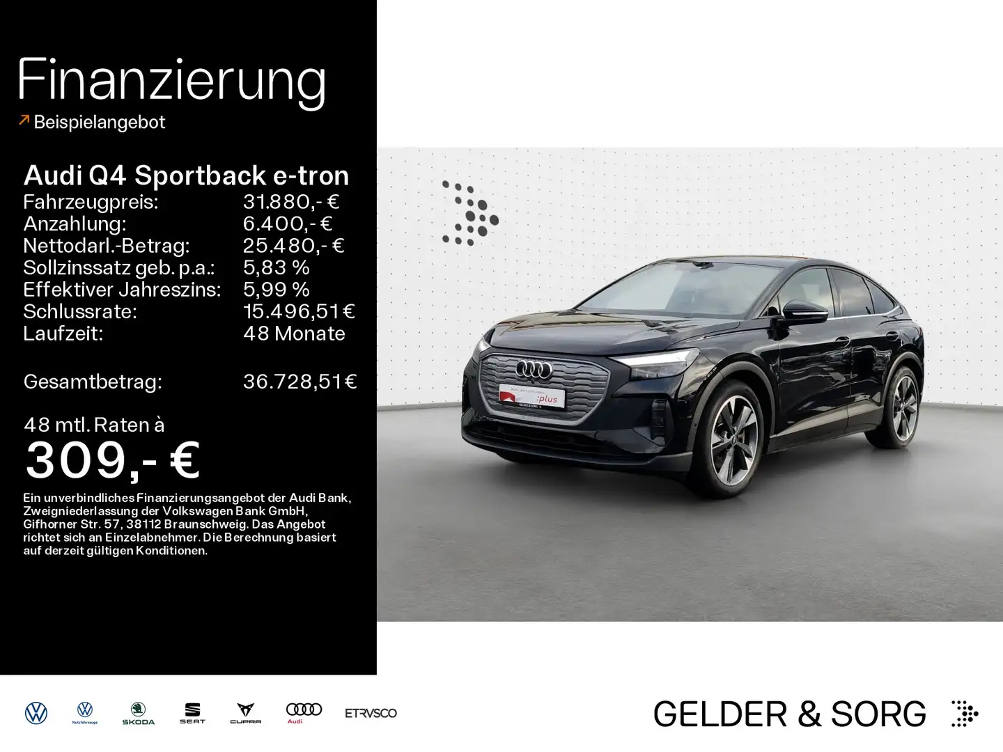 Audi Q4 e-tron Q4 Sportback 40 e-tron AHK*Lenkradhzg*ARHuD*RFK* Negro - 1