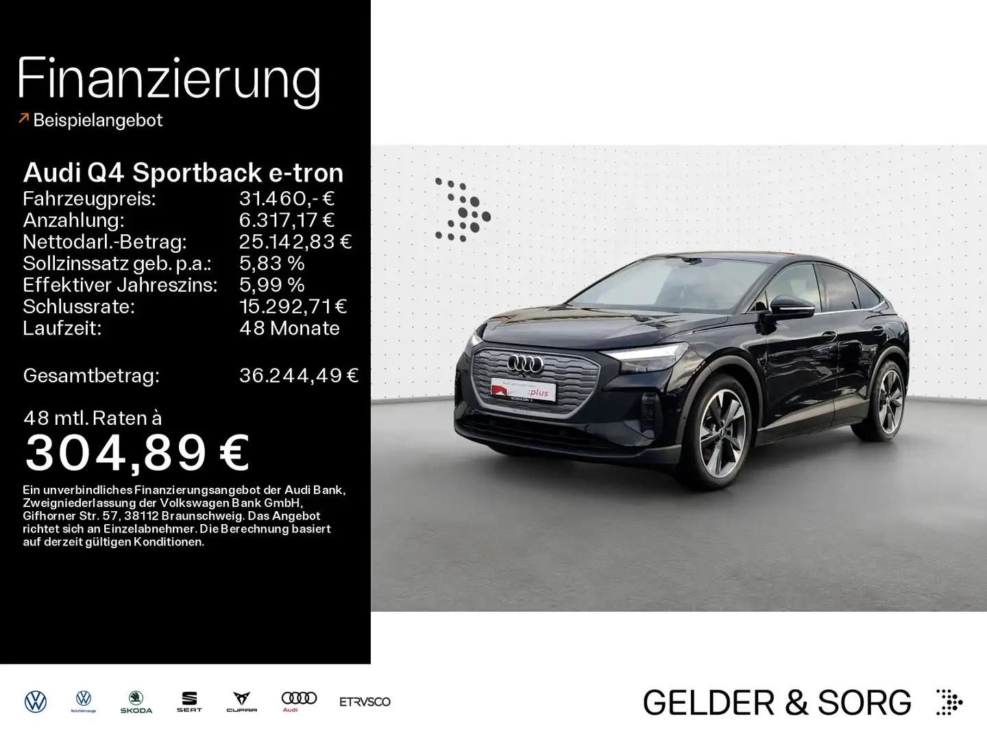 Audi Q4 e-tron Q4 Sportback 40 e-tron 0,25%*AHK*LHZ*ARHuD Schwarz - 1