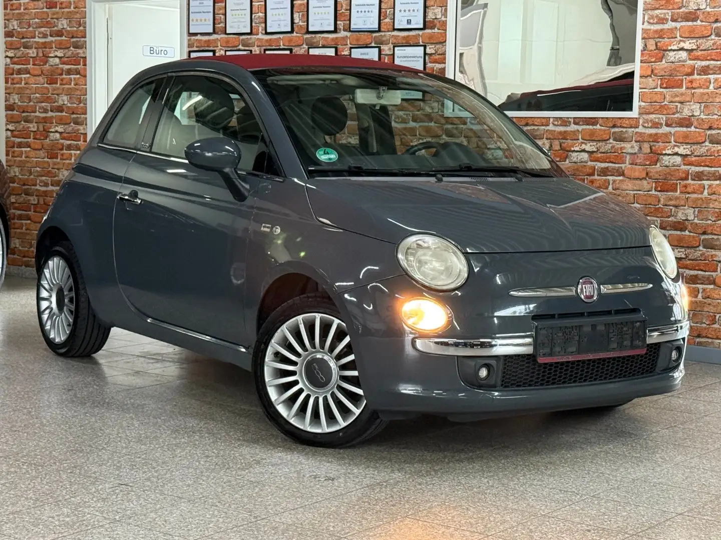Fiat 500 -Cabrio-Klima-Alu-Teilleder Grau - 1