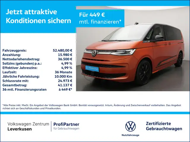 Volkswagen T7 Multivan Edition lang ACC AHK STANDHZ H/K