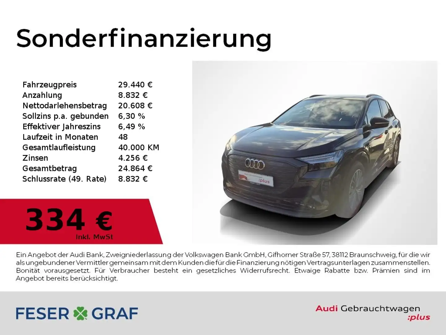 Audi Q4 e-tron 40 S Line Int Leder,Matrix,Navi,SONOS,Kamera Schwarz - 1