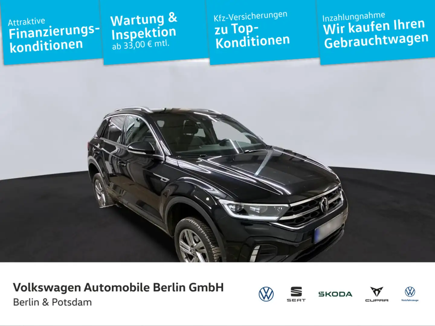 Volkswagen T-Roc 1.0 TSI R-Line Navi LED Kamera 5J-Garantie Schwarz - 1