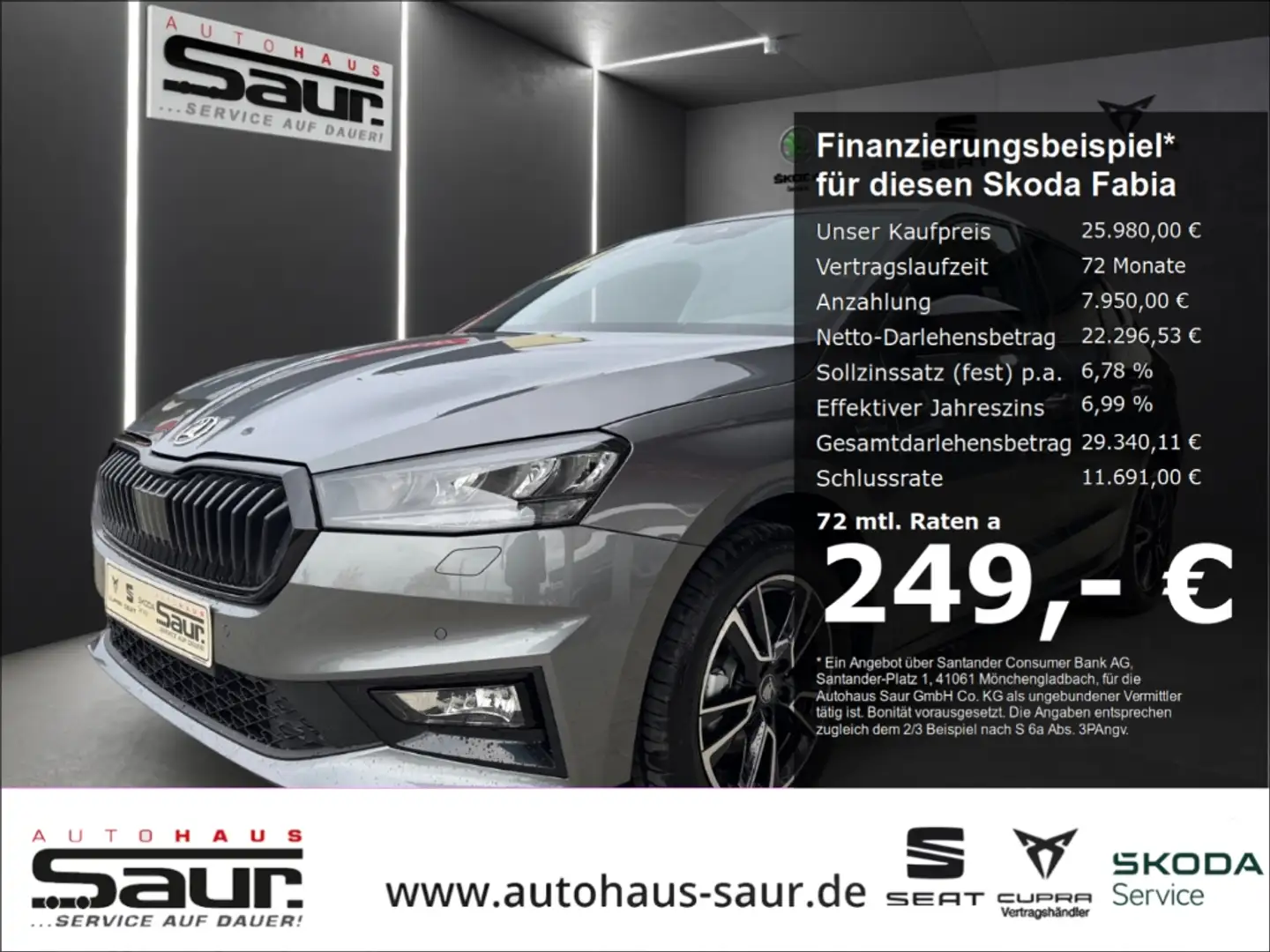 Skoda Fabia Monte Carlo 1.5 TSI DSG SHZ RÜCKFAHRKAMERA VIRTUAL Grigio - 2