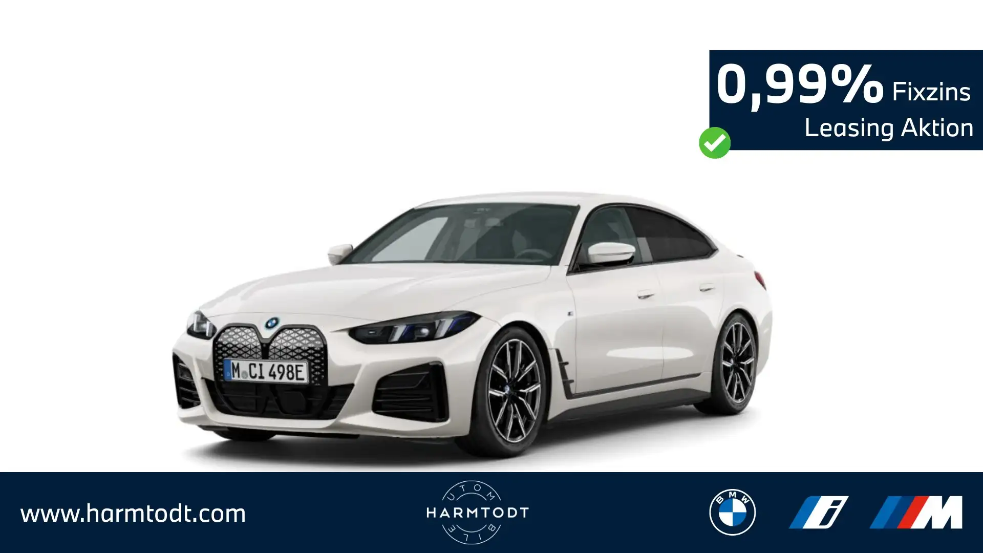 BMW i4 eDrive40 *M-Sportpaket PRO*0,99% Fixzins-Leasing* Bílá - 1