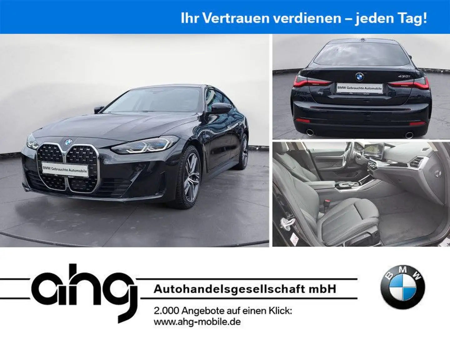 BMW 430 Sport Aut. Klimaaut. Glasdach Schwarz - 1