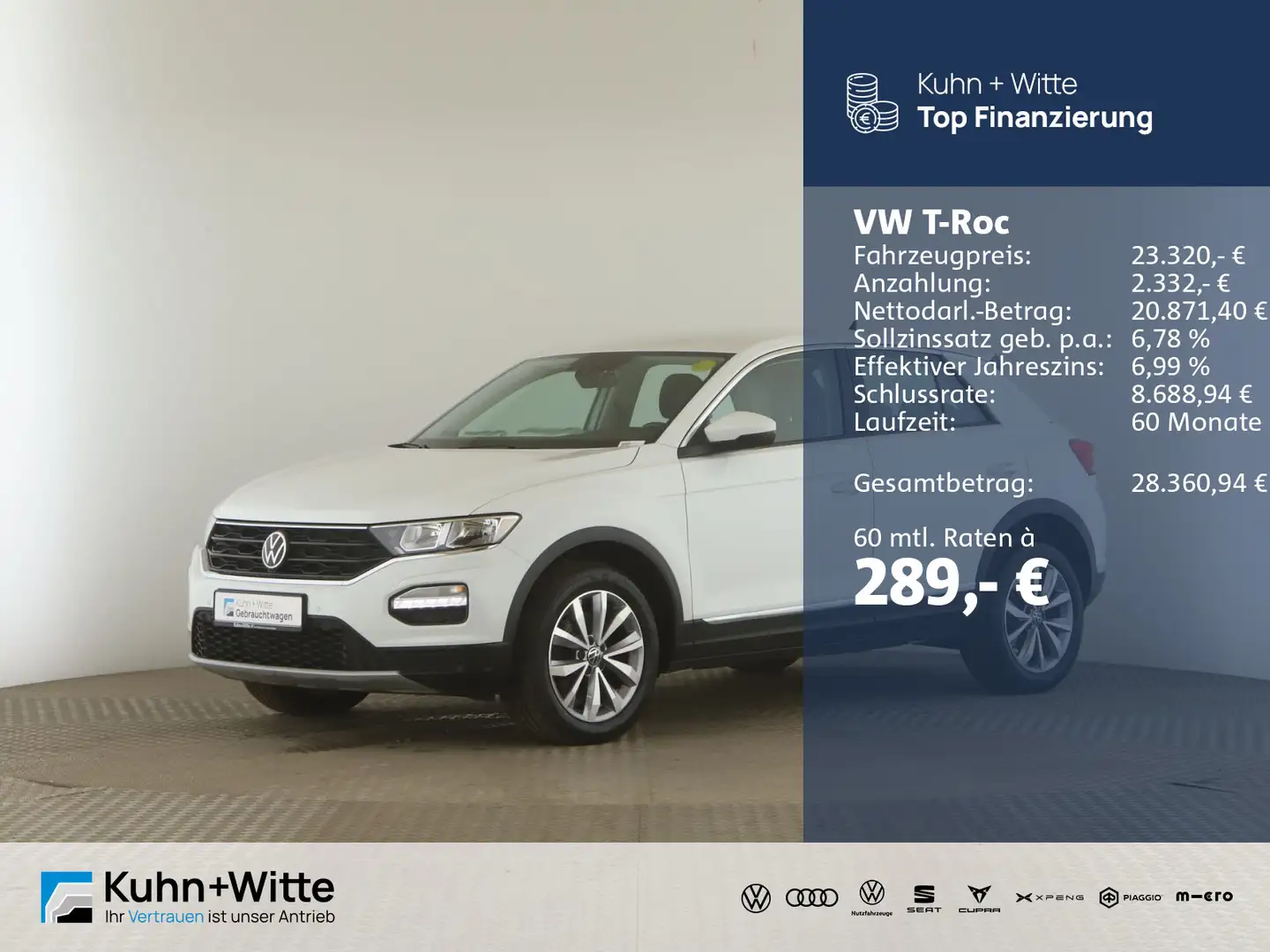 Volkswagen T-Roc 2.0 TDI Style *ACC*PDC*Navi*SHZ*AppleCar* Weiß - 1