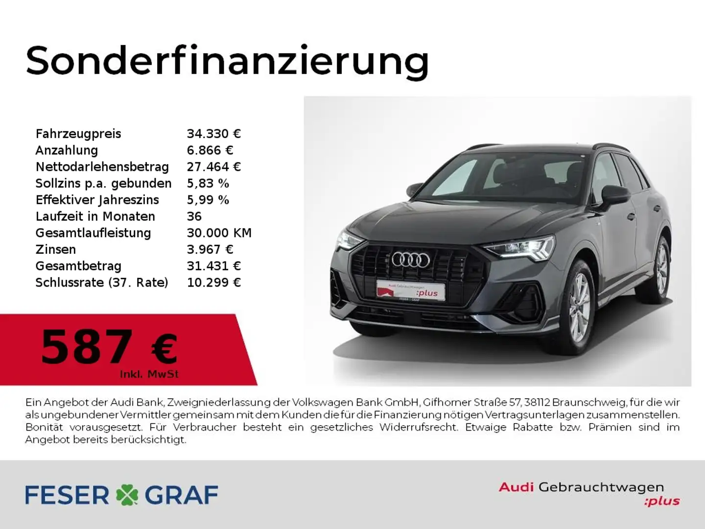 Audi Q3 S line 35 TFSI S tronic LED Navi+ Kamera 18` Grau - 1