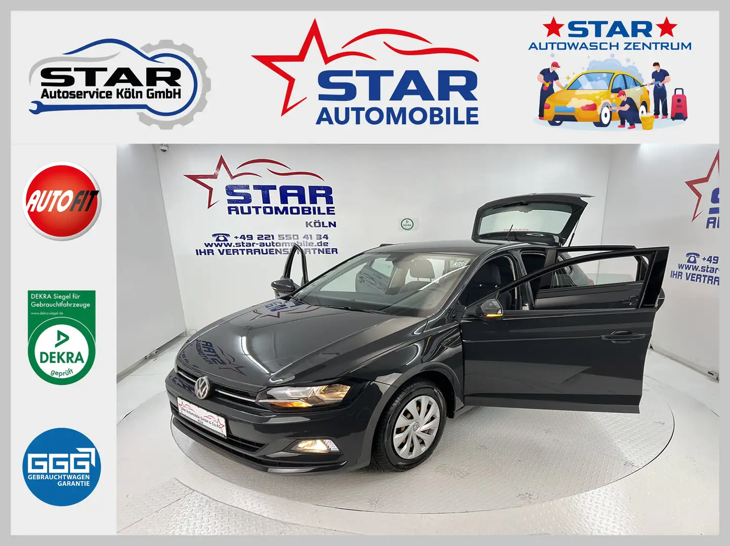 Volkswagen Polo Comfortline*1,6-70kW TDI*TEMP*SH*NAVI*CarPlay*E6dT Gris - 1