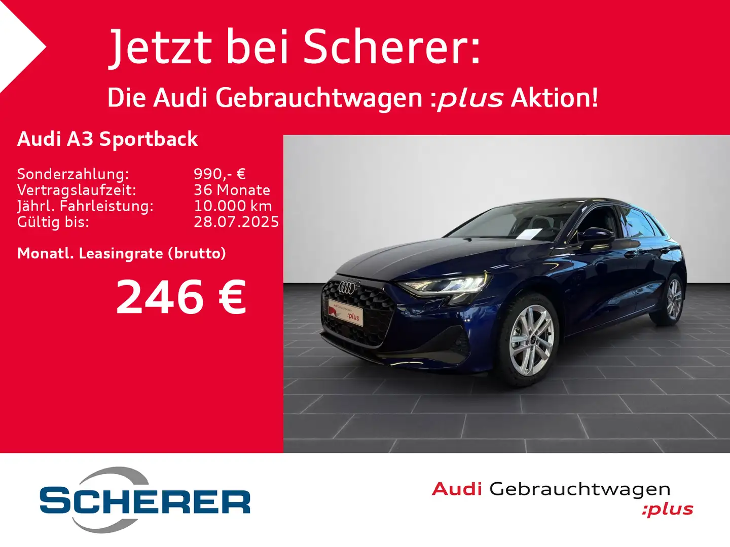 Audi A3 35 TDI S tronic Led,HUD,Navi,Sonos Bleu - 1