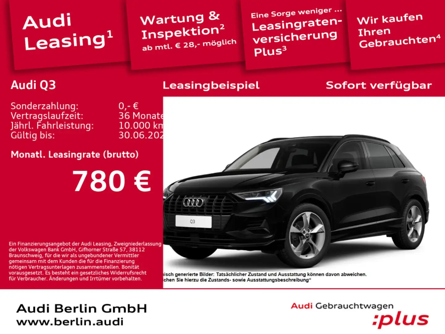 Audi Q3 advanced 35 TFSI S tronic Schwarz - 1
