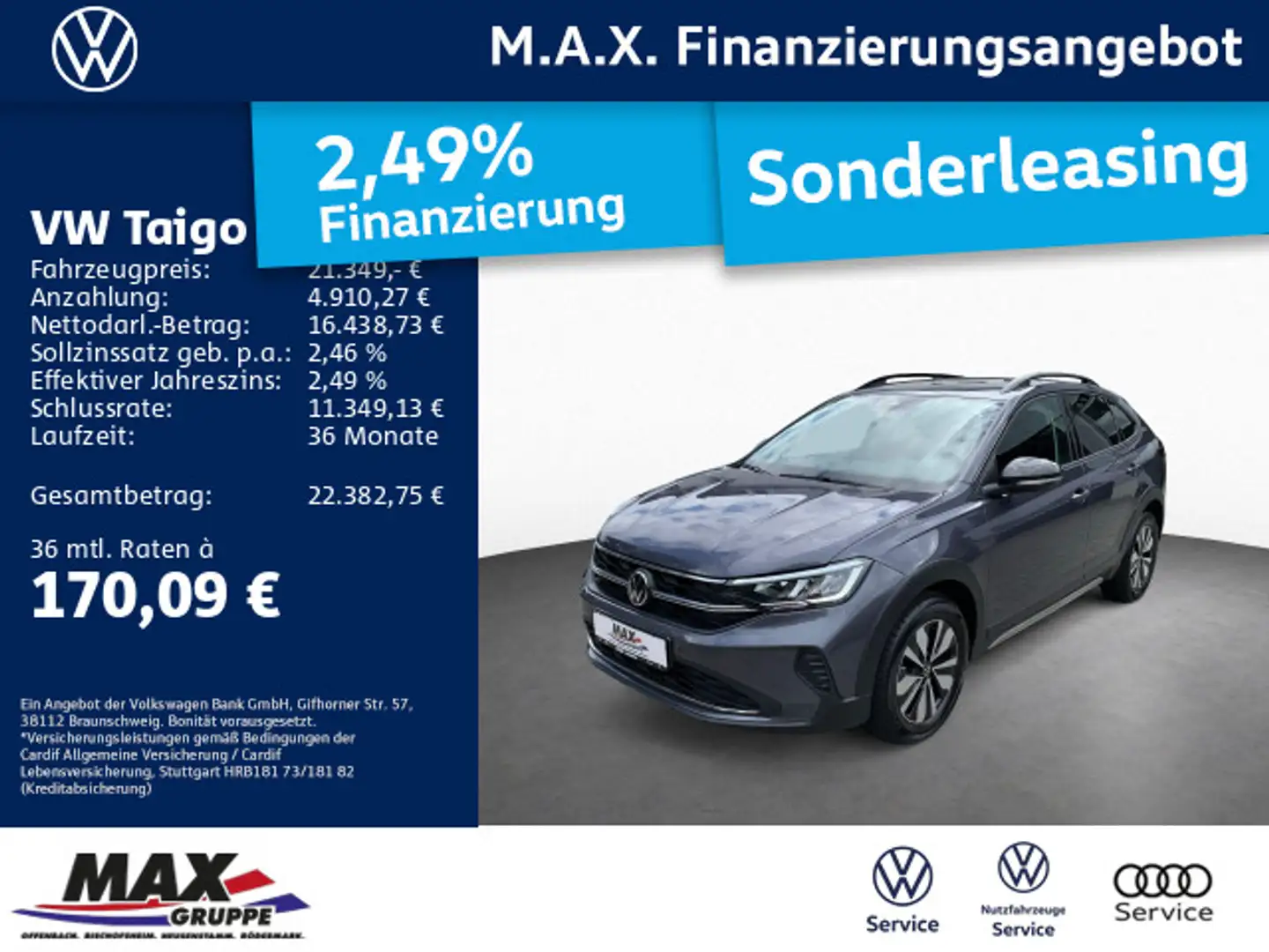 Volkswagen Taigo 1.0 TSI LIFE GOAL LED+KAMERA+DCP+PDC+ACC+L Gris - 1
