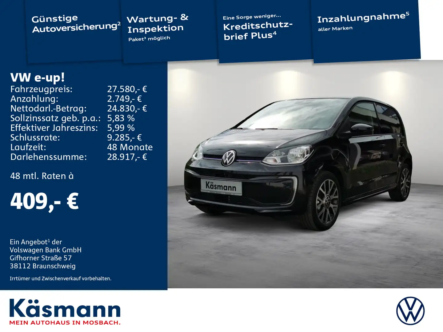 Volkswagen e-up! KAM PDC SHZ MAPS+MORE GRA BT Negru - 1