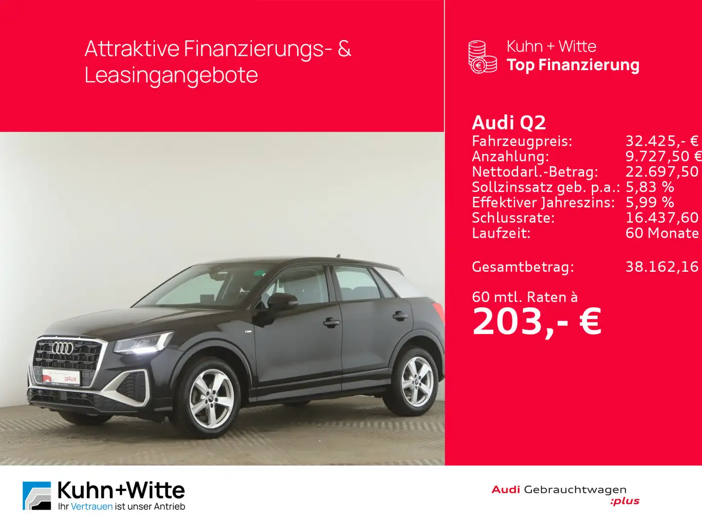 Audi Q2 35 TFSI S line *ACC*LED*PDC*SHZ*MMI-Plus* Noir - 1