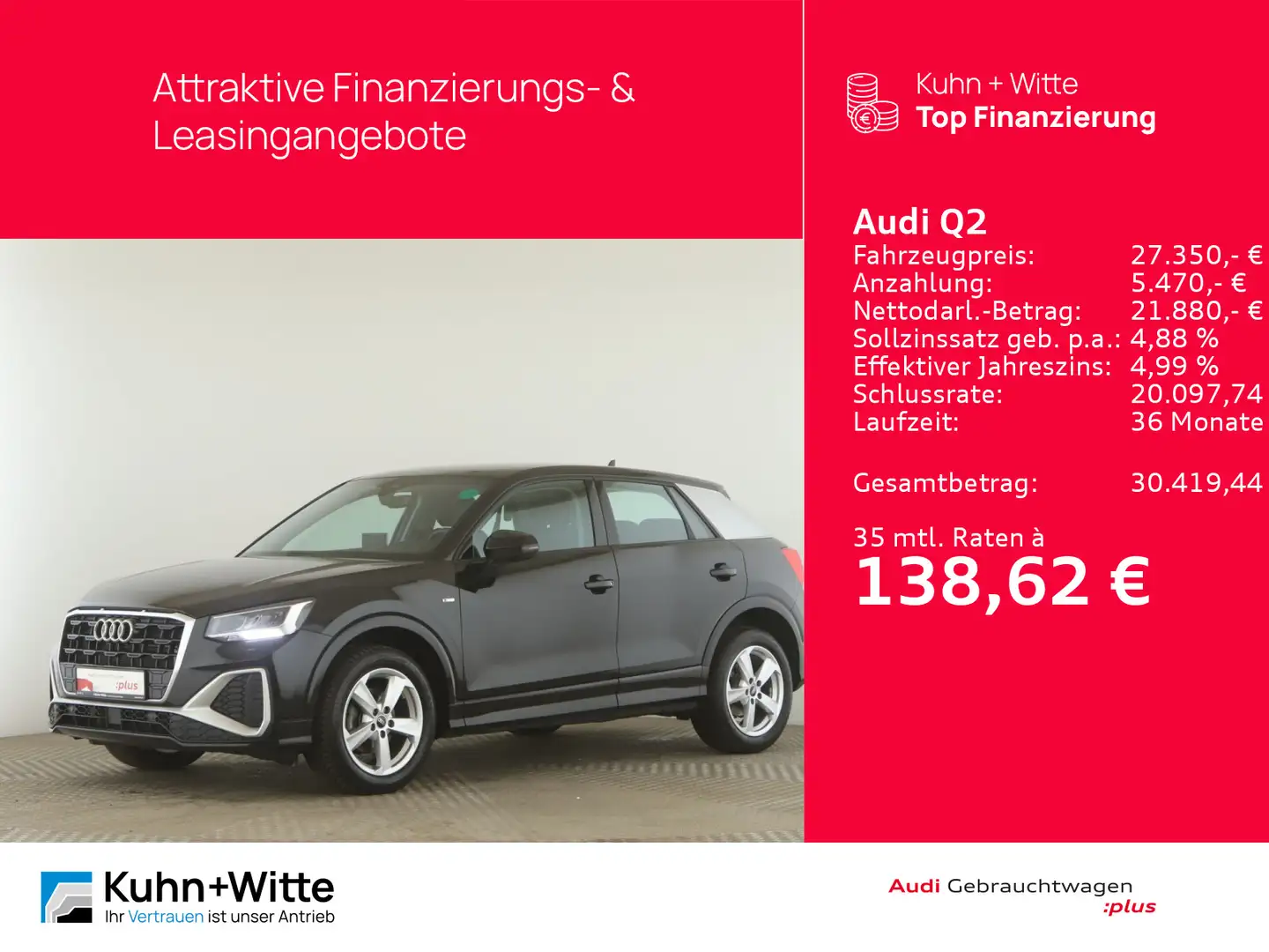 Audi Q2 35 TFSI S line *ACC*LED*PDC*SHZ*MMI-Plus* Schwarz - 1