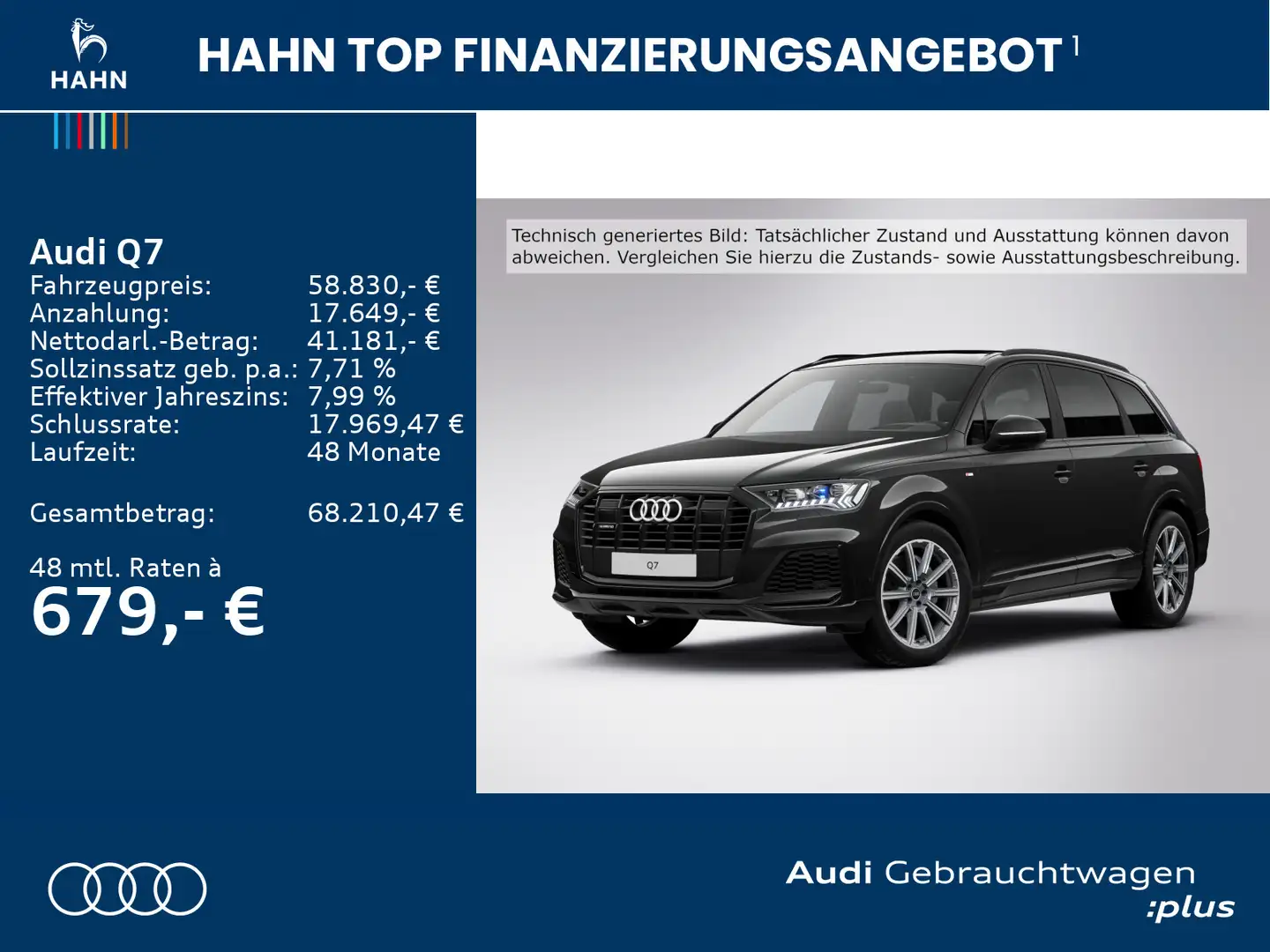 Audi Q7 55TFSI quat Tiptrc S-line HUD Pano Standh B&O Schwarz - 2