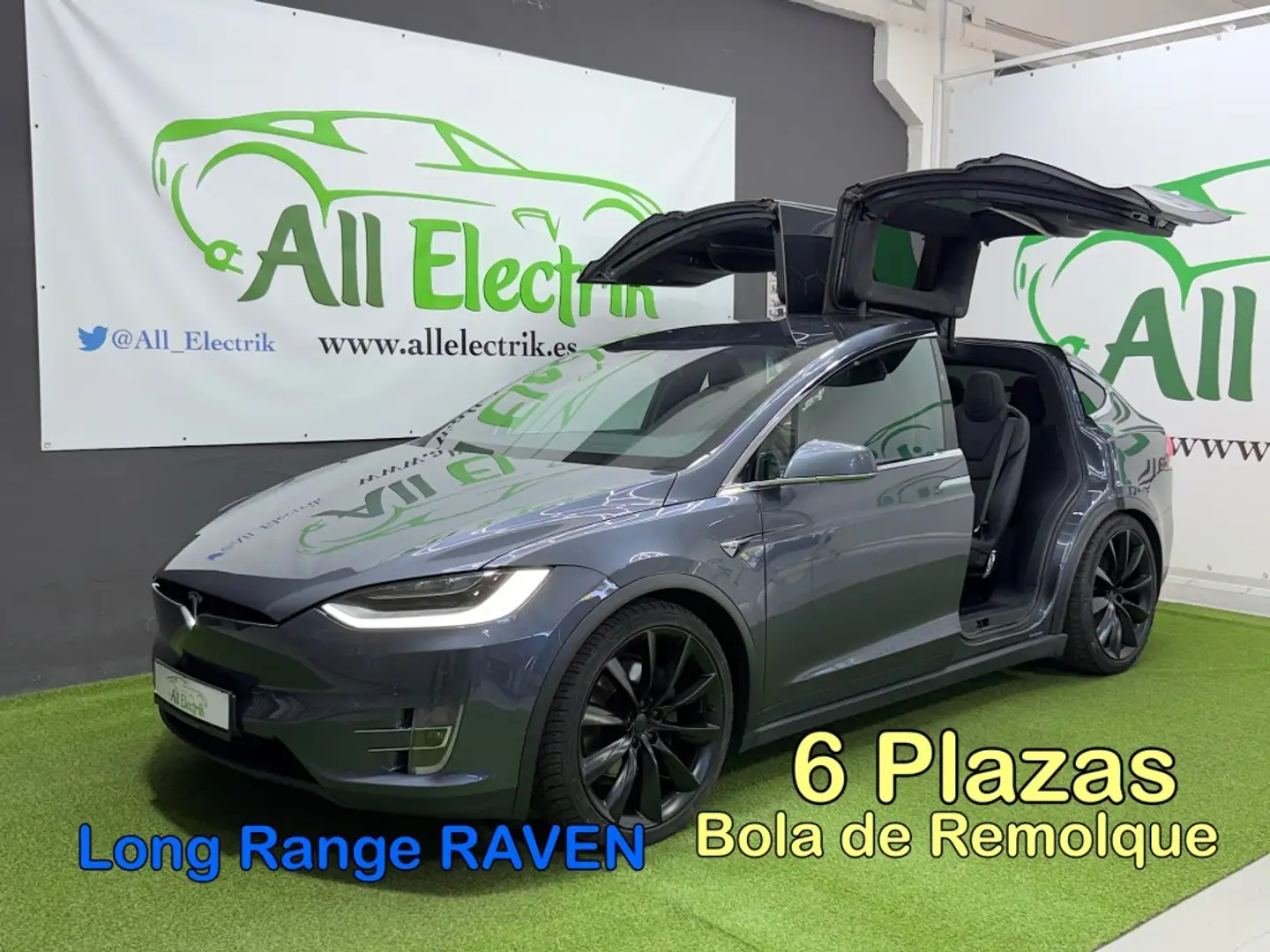 Tesla Model X Long Range AWD Gris - 1