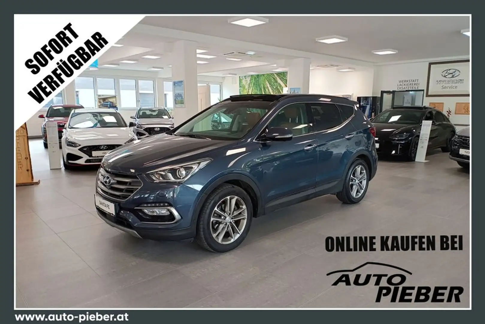 Hyundai SANTA FE Platin 2,2 CRDi DCT 4WD *Händlerpreis* Niebieski - 1