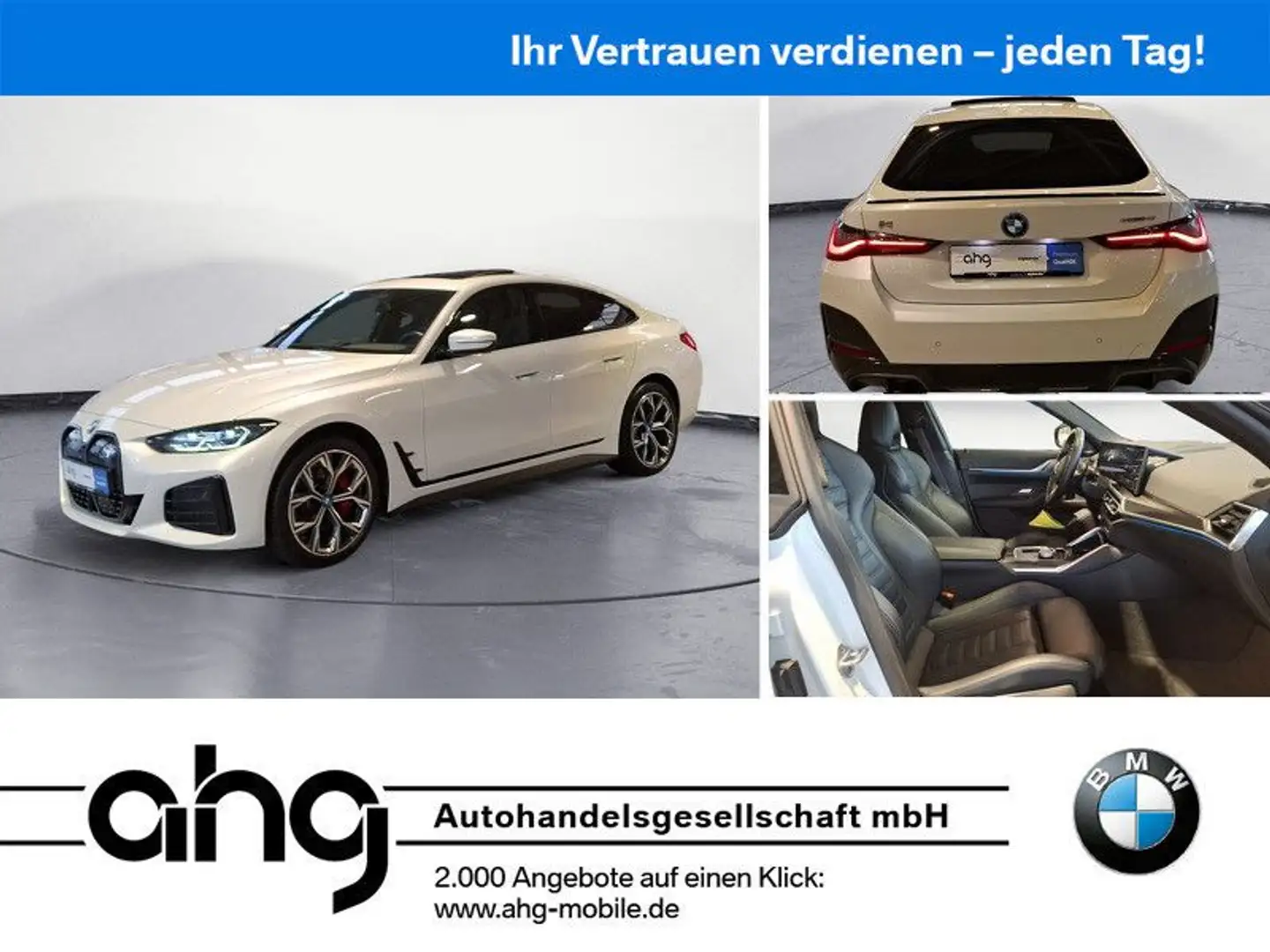 BMW i4 eDrive40 Gran Coupé M Sport Pro Glasdach Lase Blanc - 1