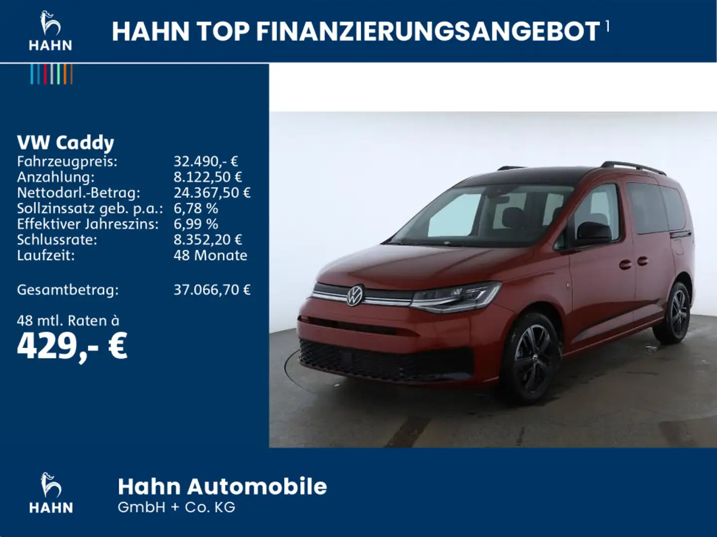 Volkswagen Caddy EDITION 1,5TSI 85kW GJR AGR AHK NAVI Rot - 2