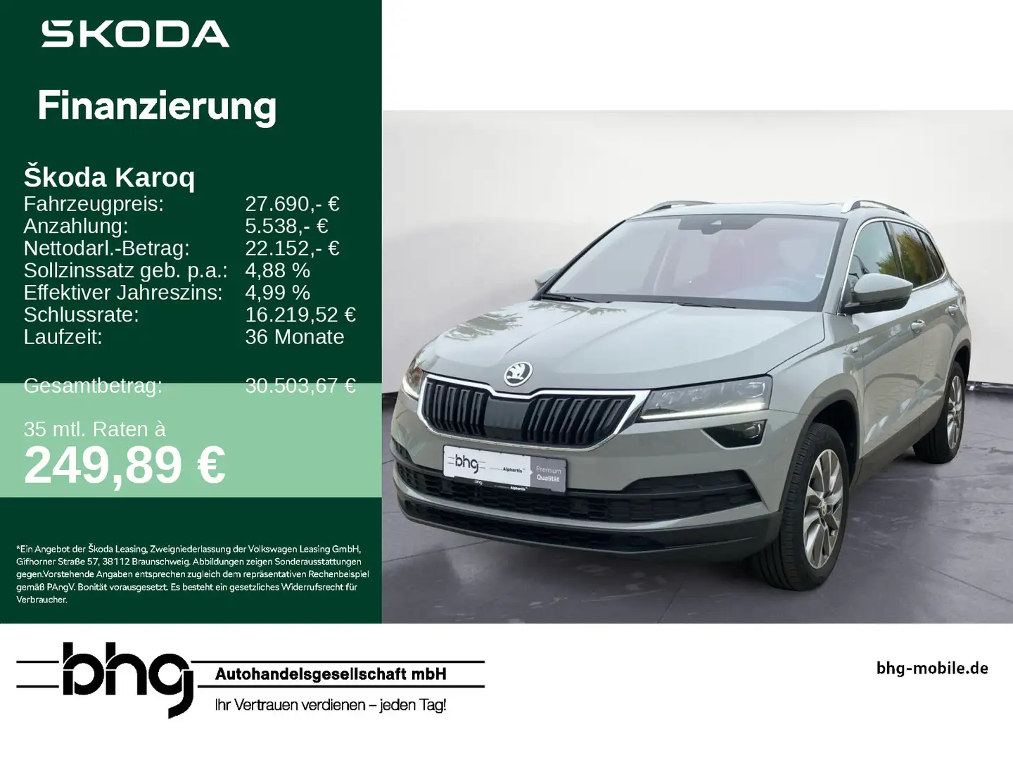 Skoda Karoq 1.5 TSI DSG TOUR TravelAssist ACC PanoDach Grau - 1