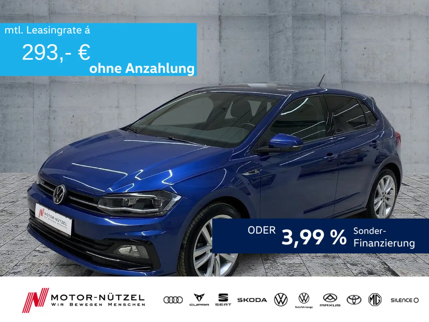 Volkswagen Polo 1.5 TSI DSG R-LINE EXT LED+APP+ACC+SHZ+17Z Azul - 1