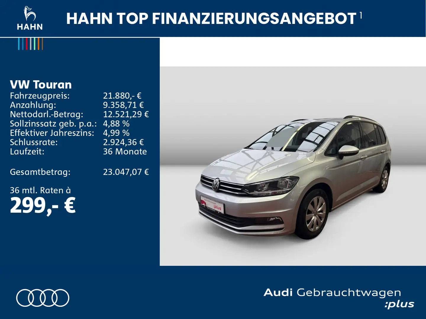 Volkswagen Touran 1.5TSI Comf DSG ACC Climatr PDC Keyless Silber - 2