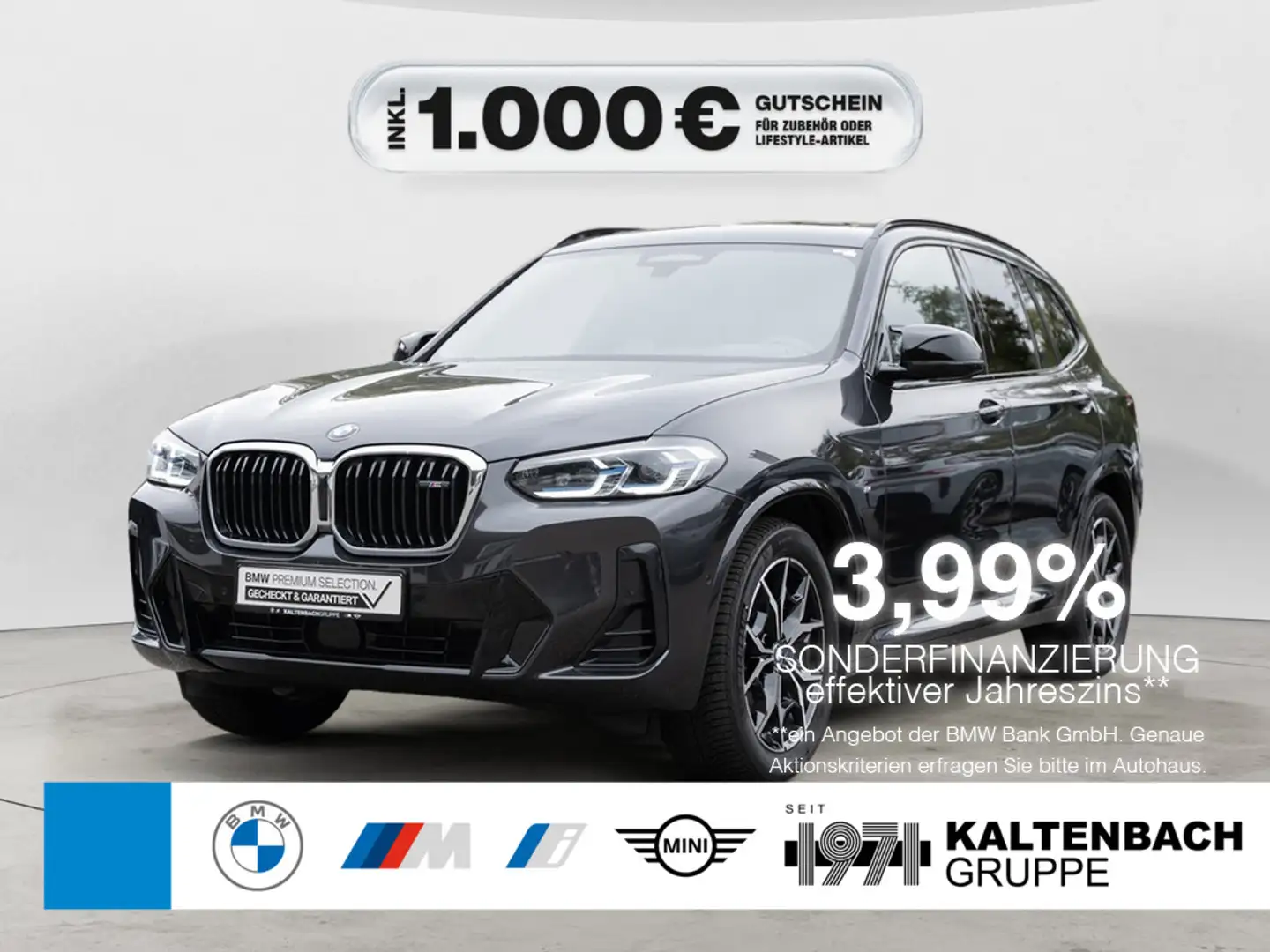 BMW X3 40d xDrive AHK LASER PANO LED HUD NAVI H/K Gris - 1