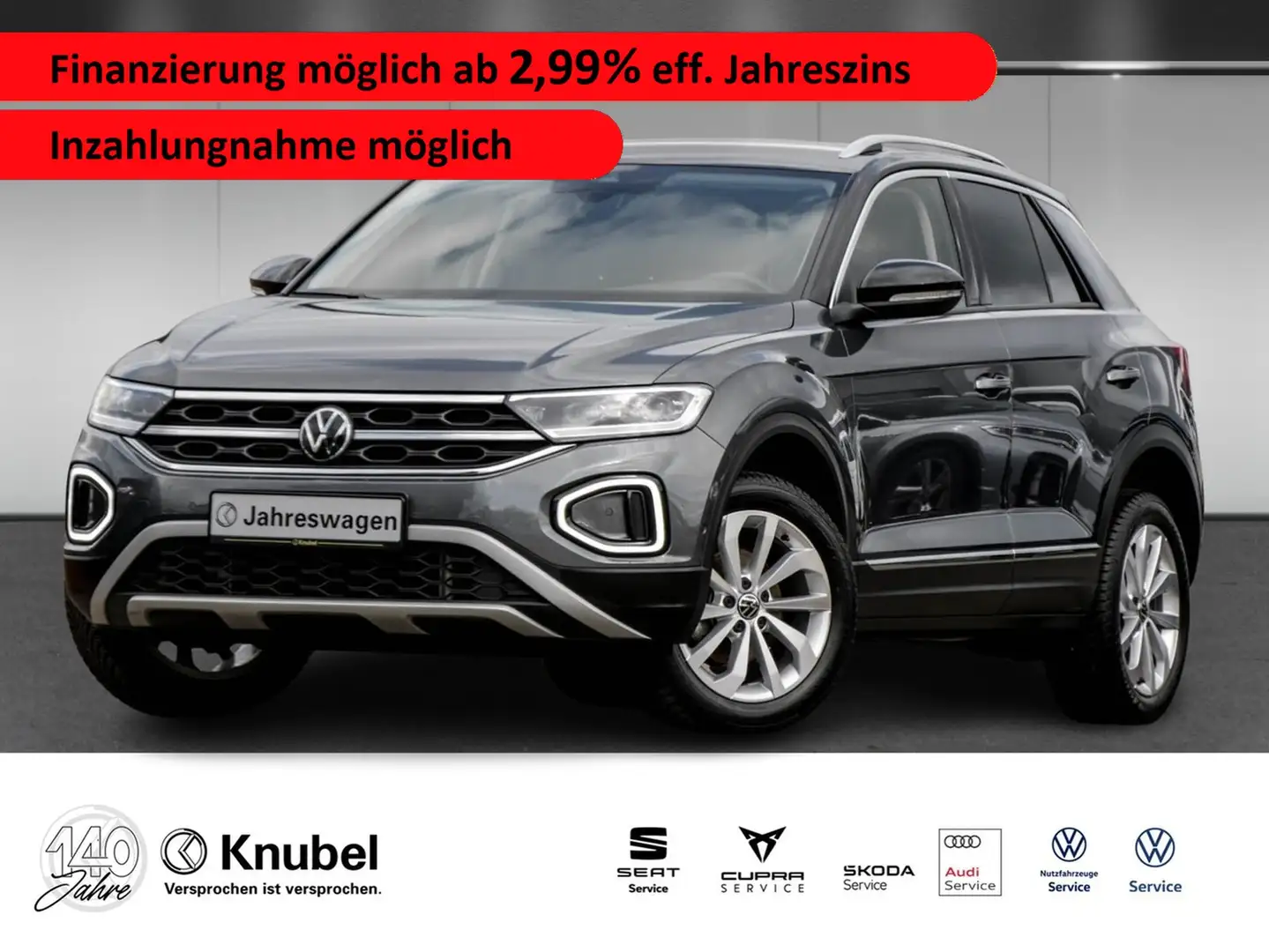 Volkswagen T-Roc Style 1.5 TSI DSG LED+/NAVI/AHK/MASSAGE Grau - 1