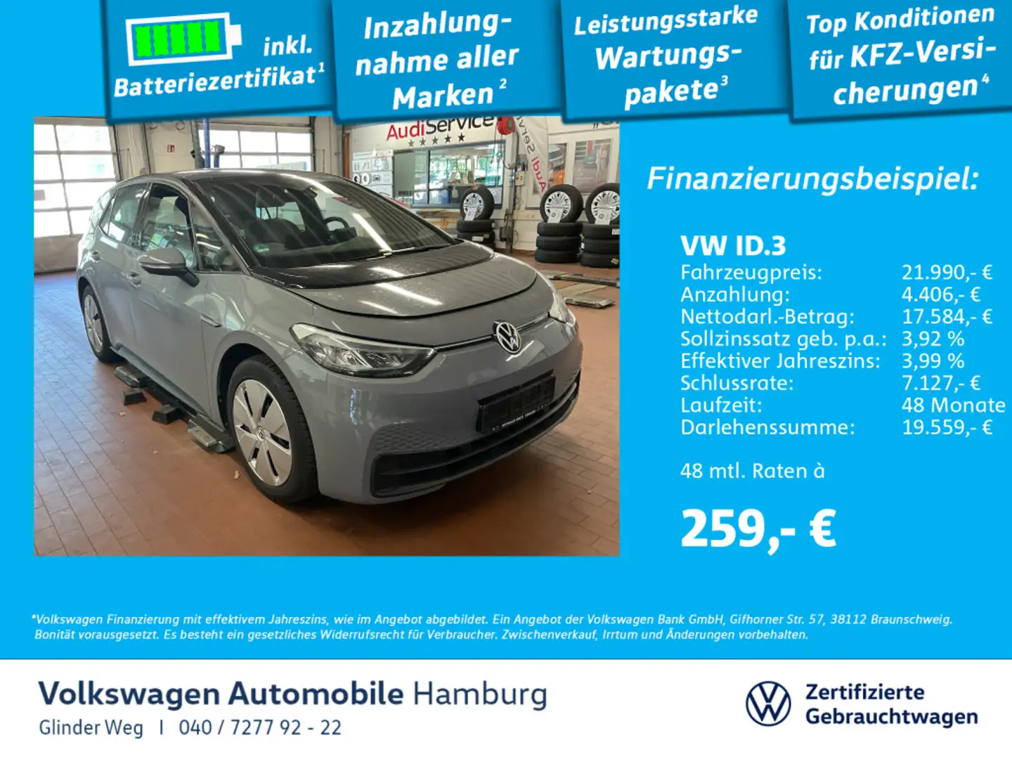 Volkswagen ID.3 Pro AppConnect Navi Rückfahkamera Head-up-D Grau - 1