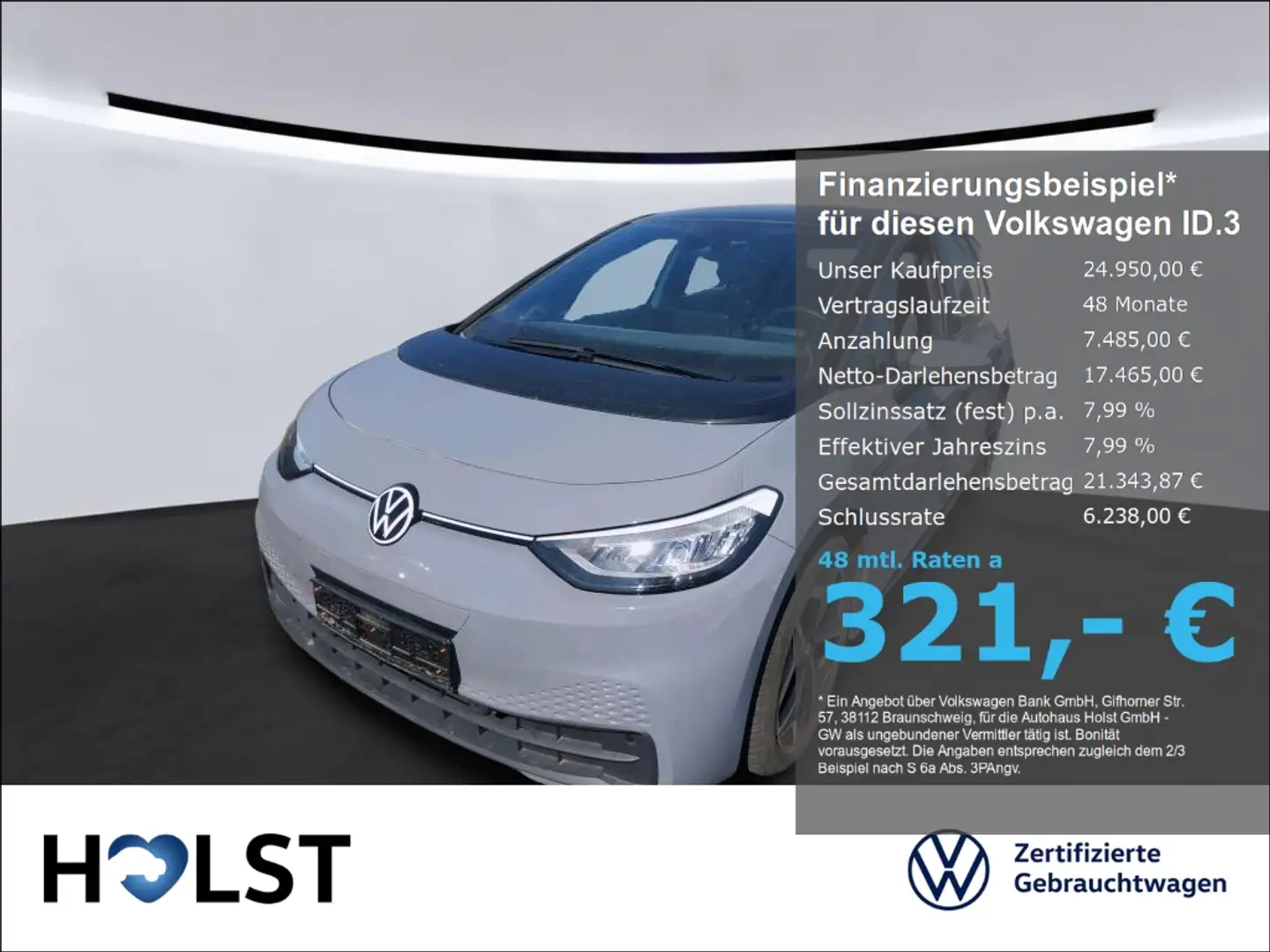 Volkswagen ID.3 Pro Performance 150 kW GJR SHZ CCS DAB Grau - 1
