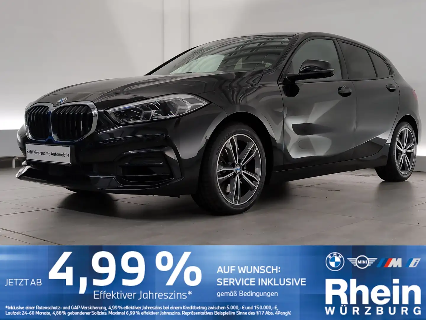 BMW 120 i Sport Line Navi/LED/HarmKar/KomfZg/LR-Hz/PA Navi Noir - 1