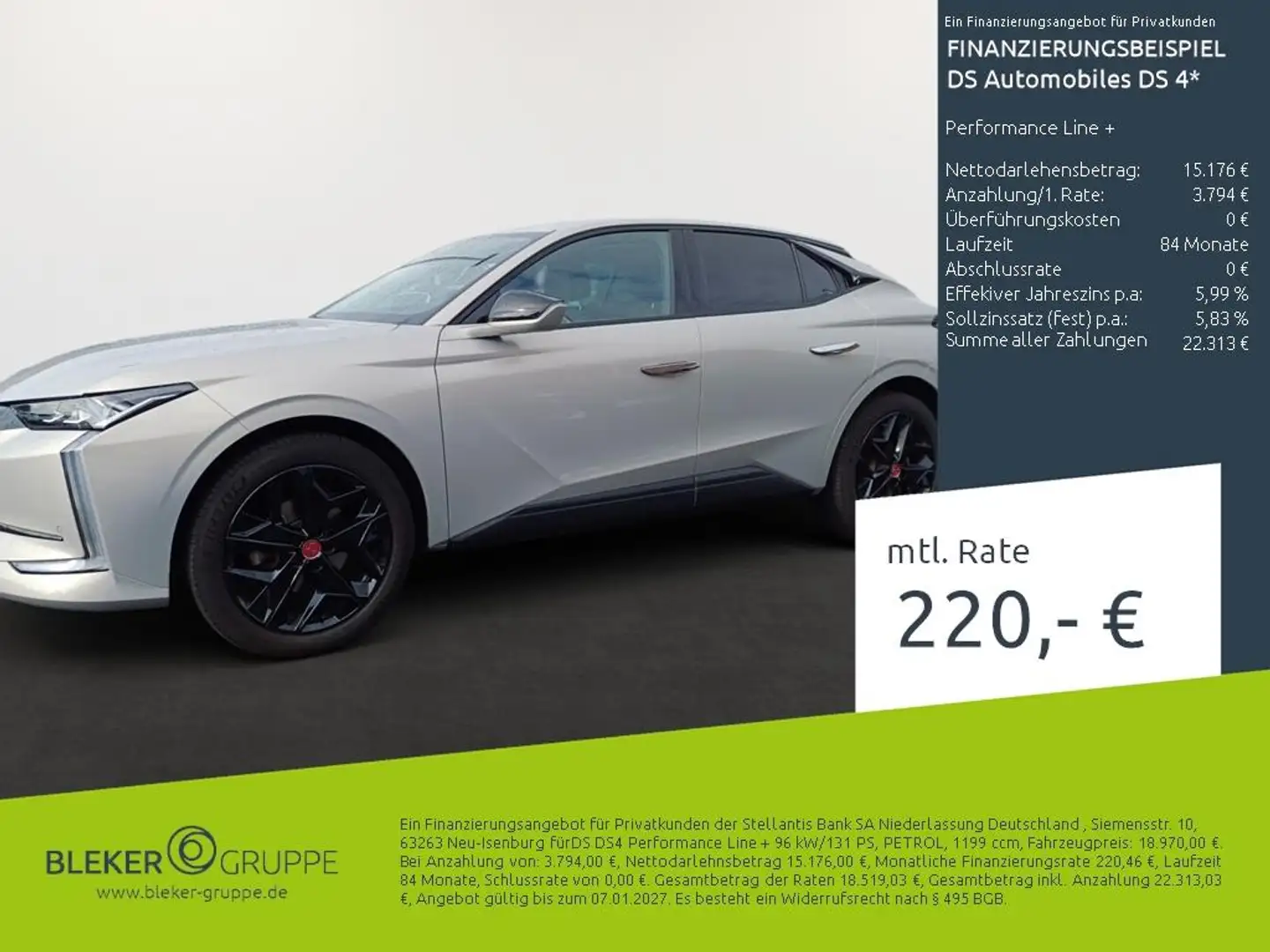 DS Automobiles DS 4 Performance Line + Argent - 1