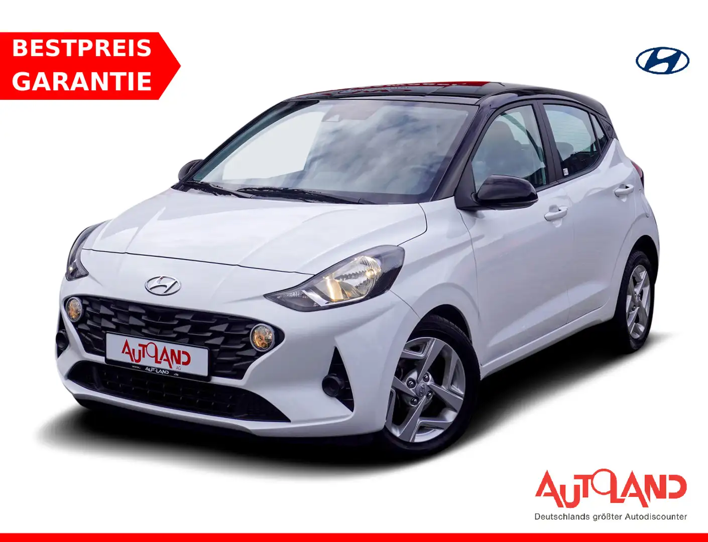 Hyundai i10 1.2 PDC DAB Tempomat Sitzheizung USB Klima Weiß - 1