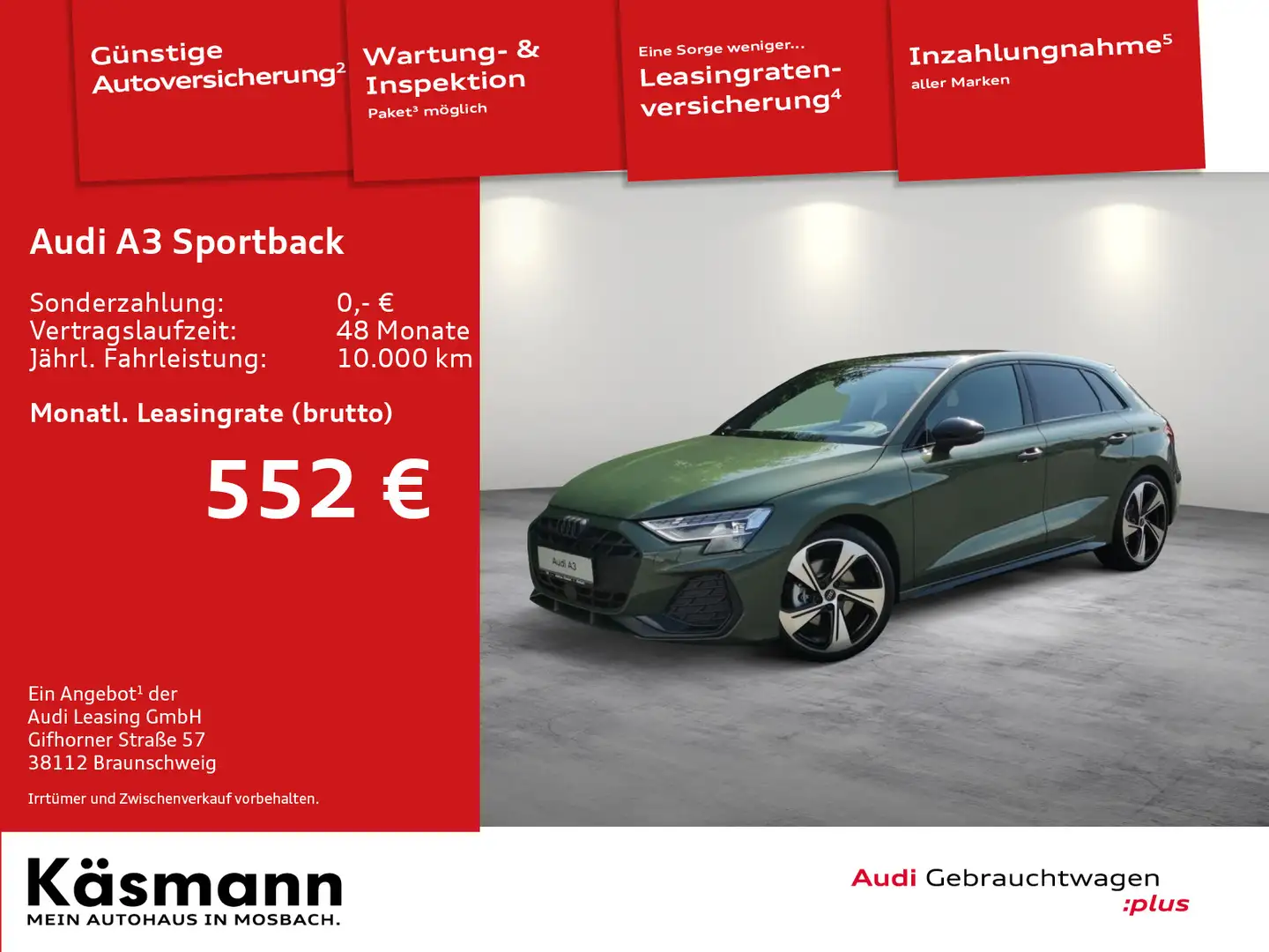 Audi A3 S line 35 TFSI MATRIX PANO KAM Grün - 1