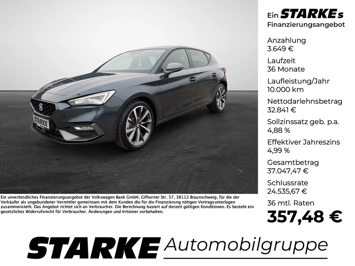 SEAT Leon FR 2.0 TDI DSG Gris - 1