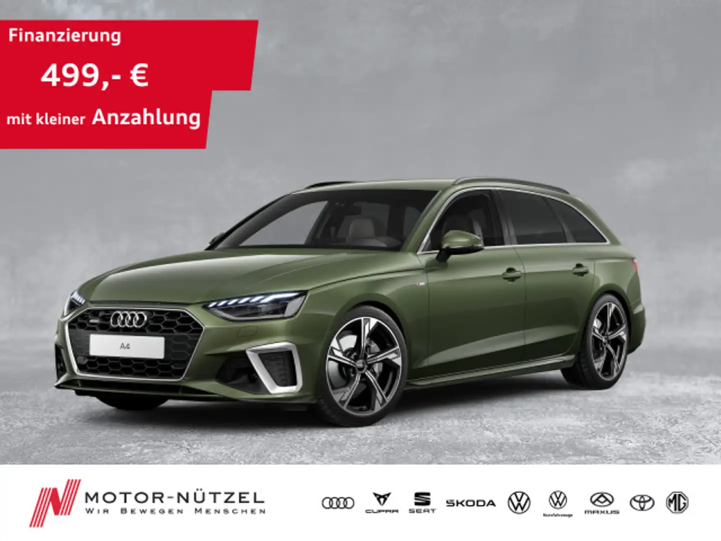 Audi A4 40 TFSI QU S-LINE MATRIX+NAVI+GRA+AHK Grün - 1