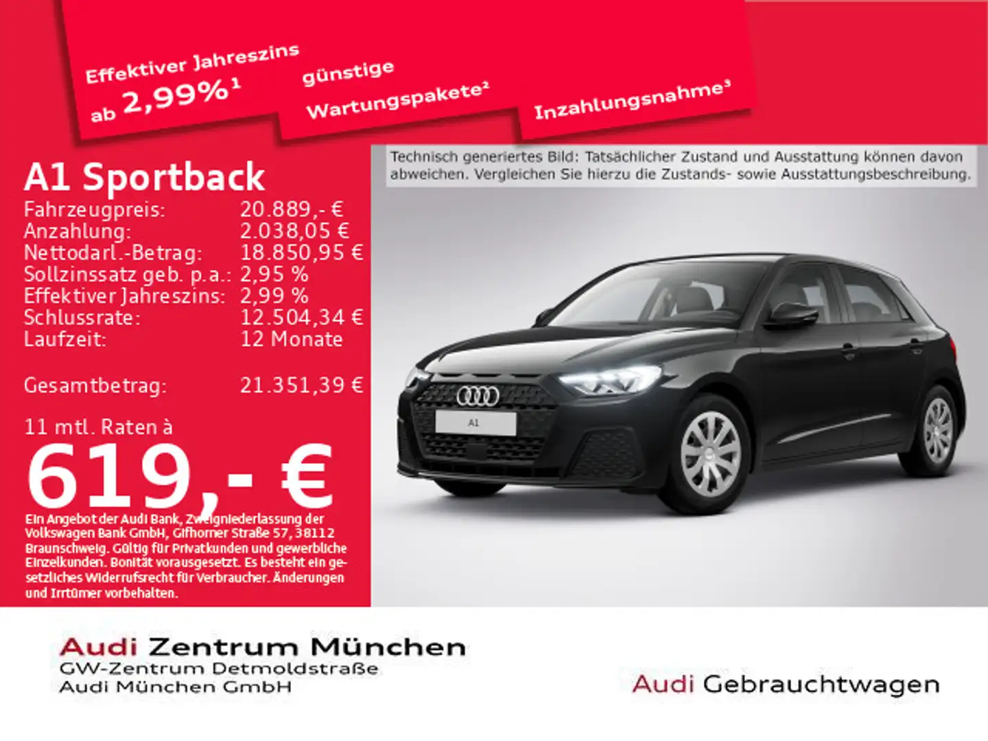 Audi A1 25 TFSI LED/PDC+/SitzHzg Schwarz - 1
