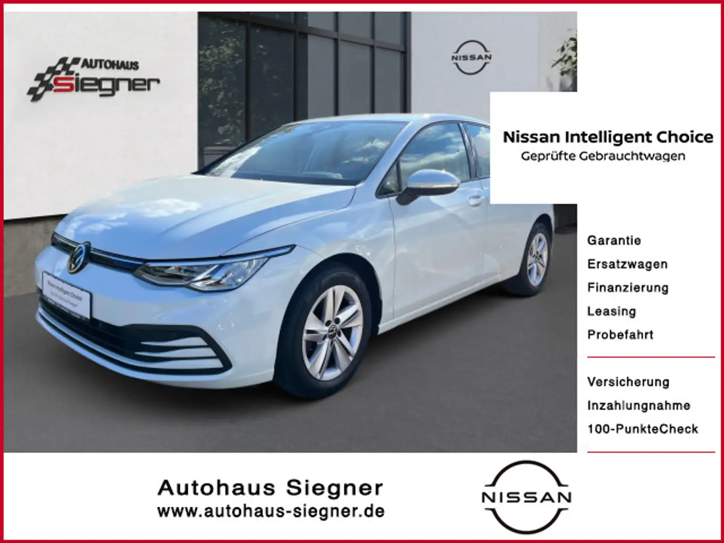 Volkswagen Golf VIII Lim. Life, LED RFK PDC Sitzheizung, Weiß - 1