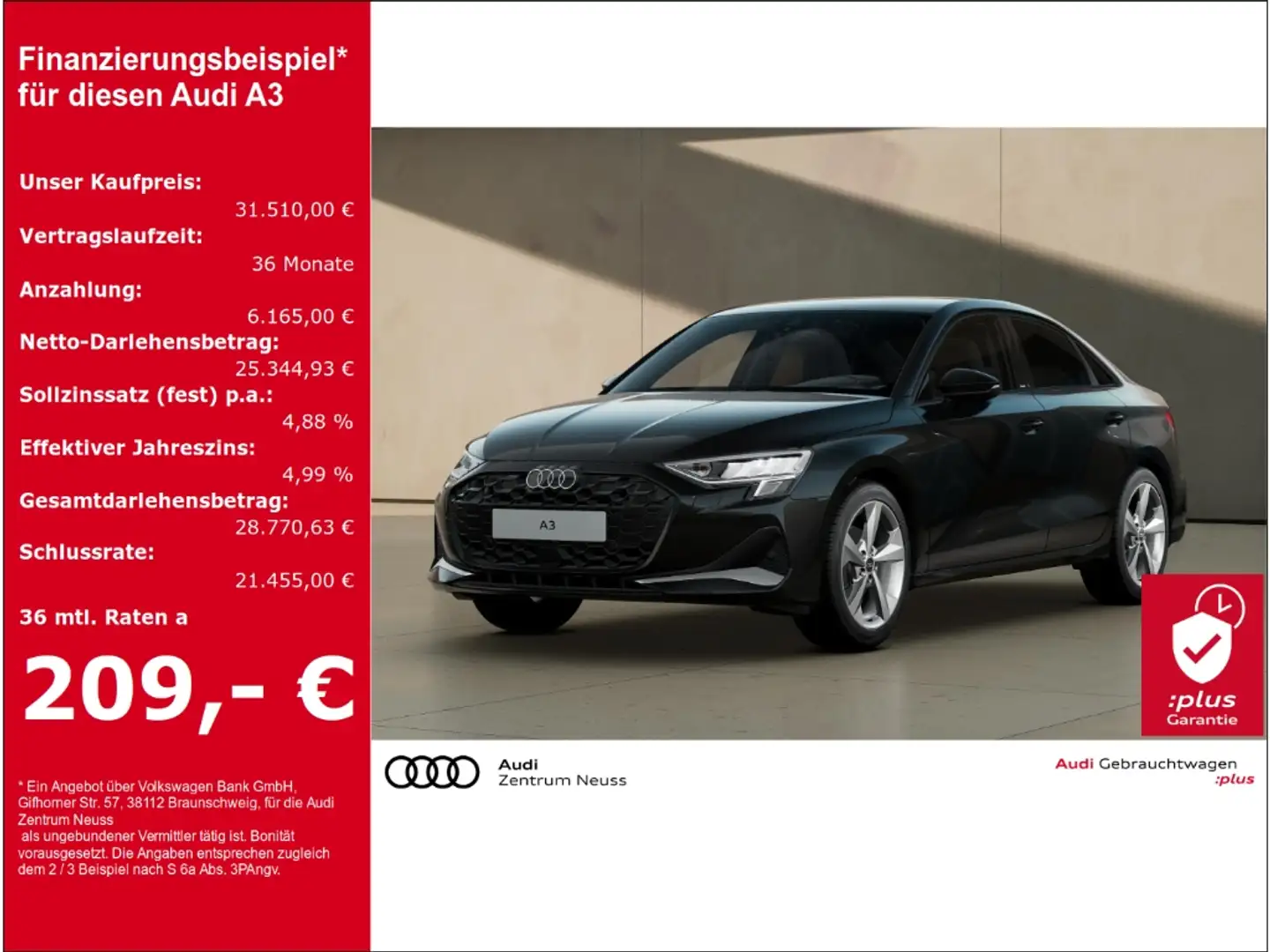 Audi A3 Limo 30 TFSI S tronic Negro - 1
