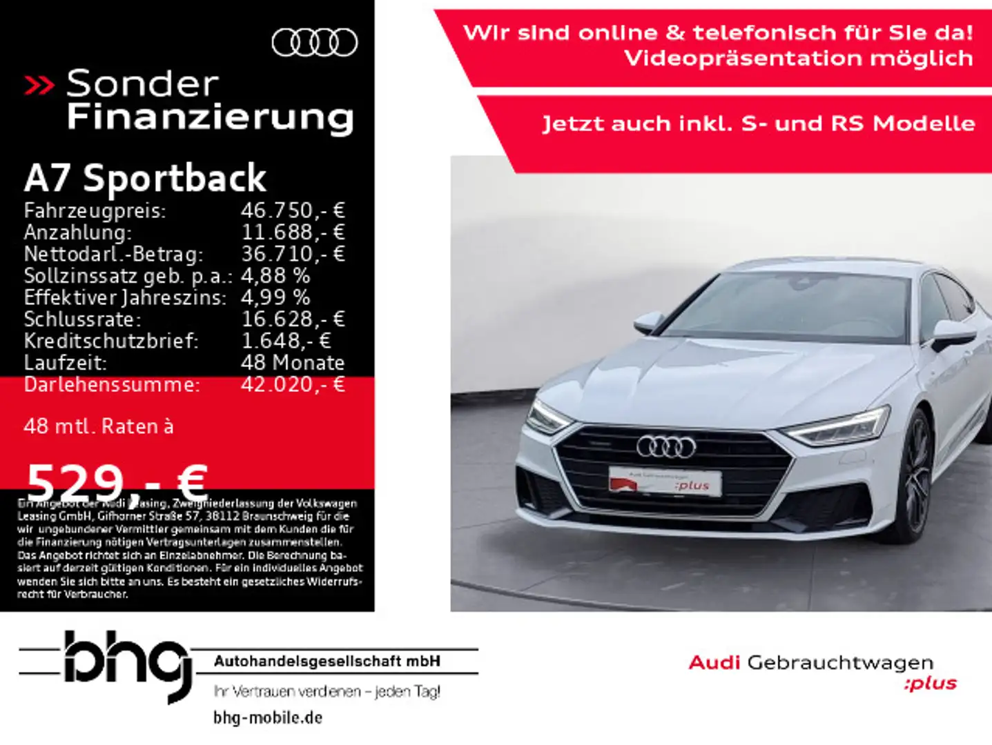 Audi A7 45 TDI quattro S tronic S line virt Weiß - 1