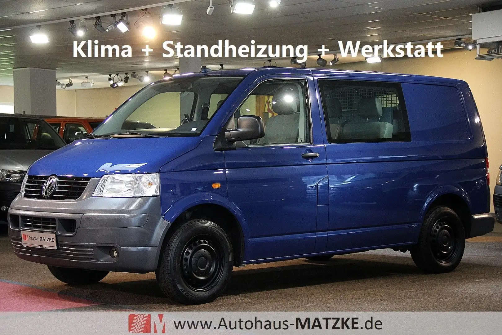 Volkswagen T5 Transporter T5 1.9TDI 4-Sitzer Werkstatt Klima Standheizung Blau - 1