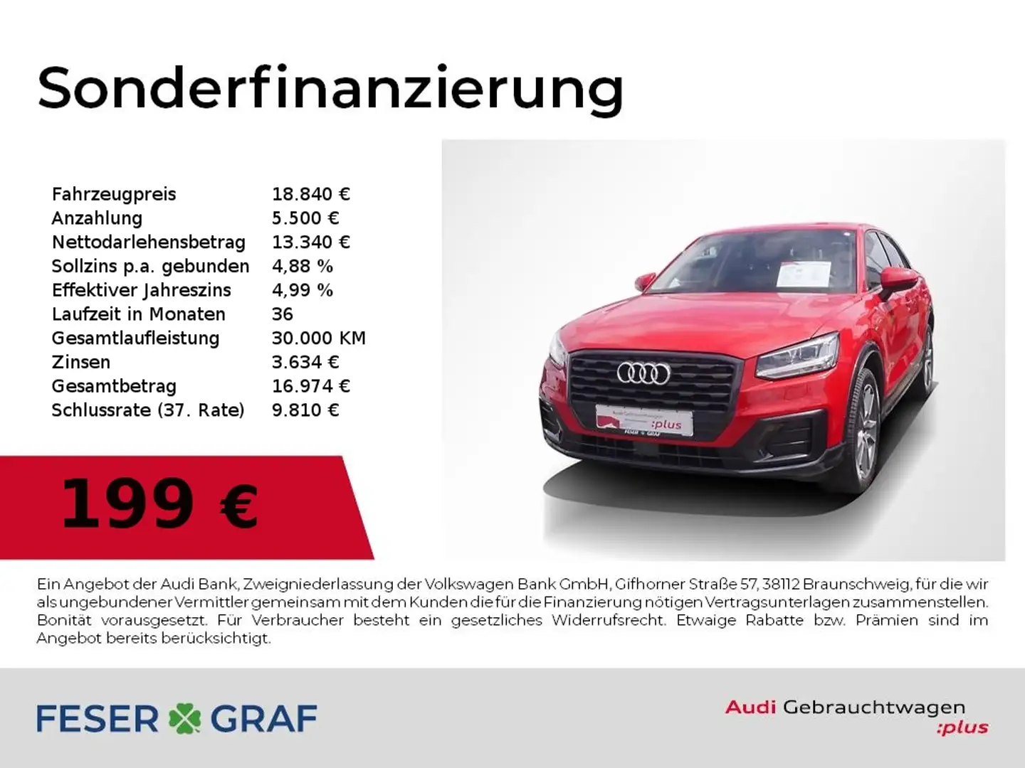 Audi Q2 35 TFSI S tronic LED/Navi/Sitzhzg./Alu-18 Rojo - 1